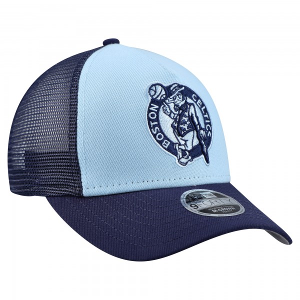 Подростковая Boston Celtics New Era Light Blue Colorpack 9FORTY A-Frame Trucker Adjustable Hat
