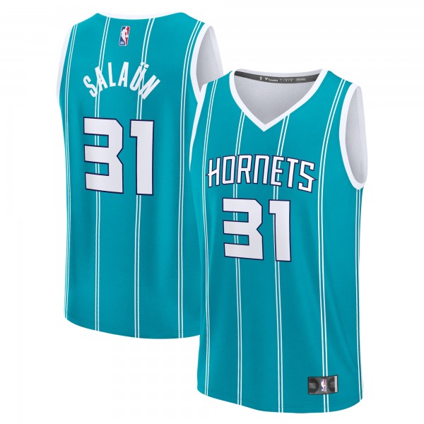 Игровая джерси Tidjane Salaun Charlotte Hornets 2024 NBA Draft Fast Break Player - Icon Edition - Teal