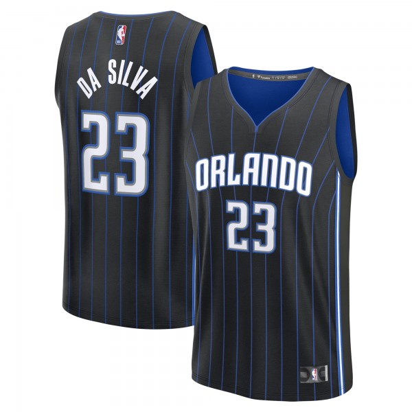 Джерси Orlando Magic Tristan da Silva Fanatics Black 2024 NBA Draft Fast Break Player - Icon Edition