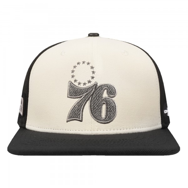 Philadelphia 76ers Pro Standard Cream/Black French Terry Snapback Hat