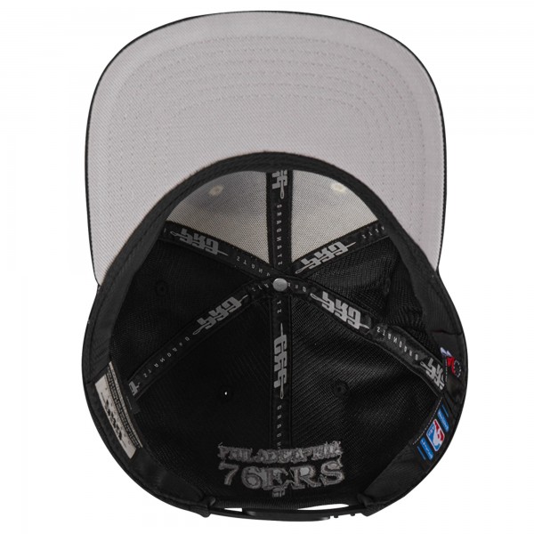 Philadelphia 76ers Pro Standard Cream/Black French Terry Snapback Hat
