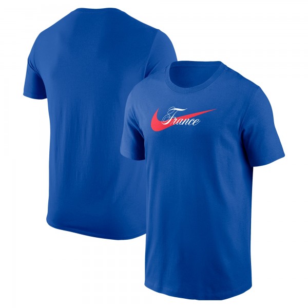 France National Team Nike Team Wordmark Swoosh Core T-Shirt - Royal