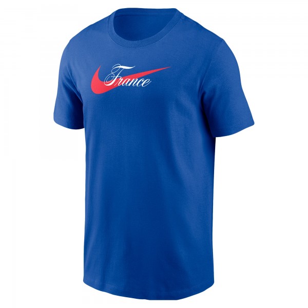 France National Team Nike Team Wordmark Swoosh Core T-Shirt - Royal