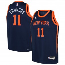 Подростковая New York Knicks Jalen Brunson Jordan Brand Navy Swingman Jersey - Statement Edition