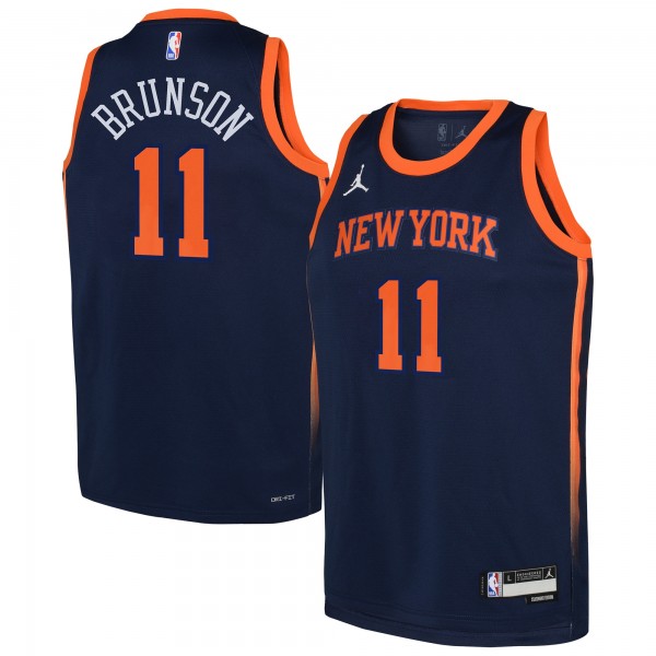 Подростковая New York Knicks Jalen Brunson Jordan Brand Navy Swingman Jersey - Statement Edition