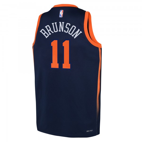 Подростковая New York Knicks Jalen Brunson Jordan Brand Navy Swingman Jersey - Statement Edition