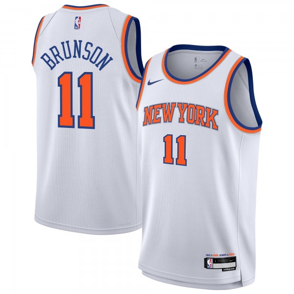 Подростковая New York Knicks Jalen Brunson Nike White Association Swingman Jersey