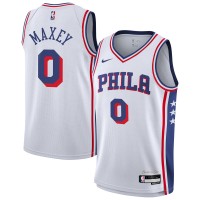 Подростковая Philadelphia 76ers Tyrese Maxey Nike White Association Swingman Jersey