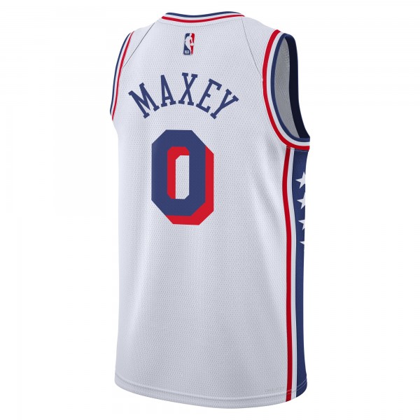 Подростковая Philadelphia 76ers Tyrese Maxey Nike White Association Swingman Jersey