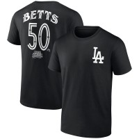 Los Angeles Dodgers Mookie Betts Black Mister Cartoon Name & Number T-Shirt