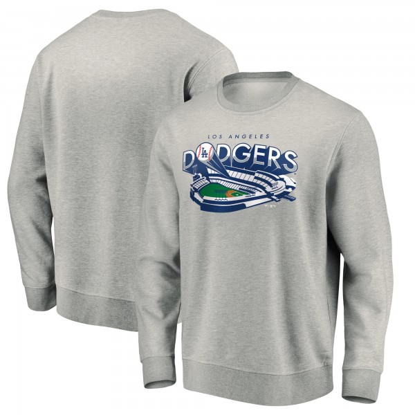 Los Angeles Dodgers Gray Heater Pullover Sweatshirt
