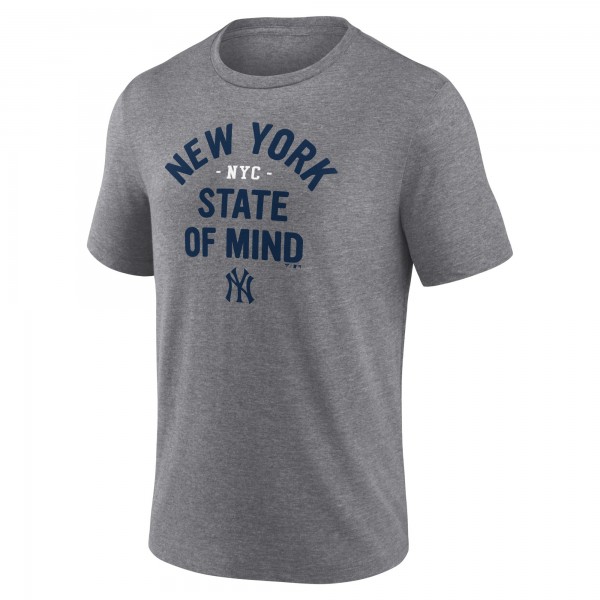 New York Yankees Heather Gray Heater Tri-Blend T-Shirt