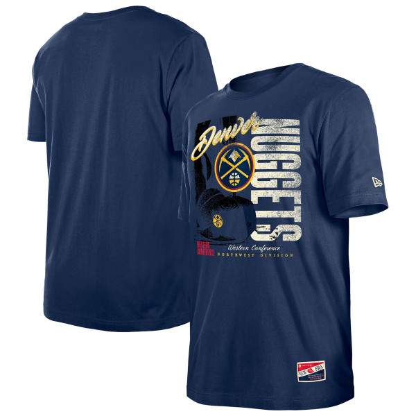 Футболка Denver Nuggets New Era Navy Distressed Throwback Vintage Color Pack