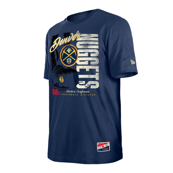 Футболка Denver Nuggets New Era Navy Distressed Throwback Vintage Color Pack