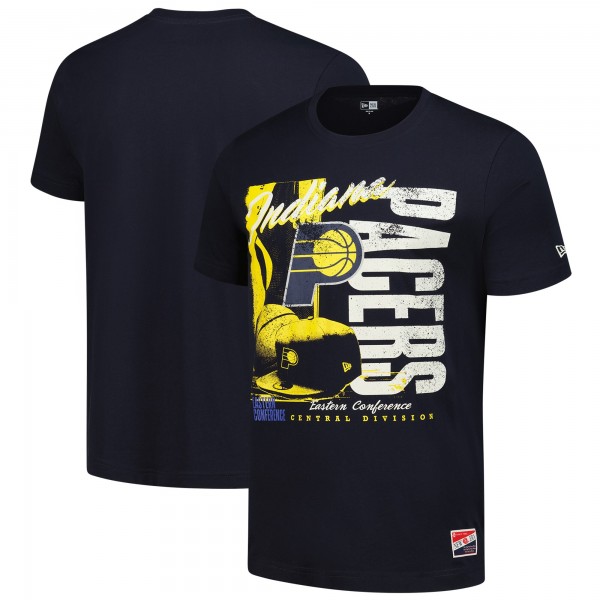 Indiana Pacers New Era Navy Distressed Throwback Vintage Color Pack T-Shirt