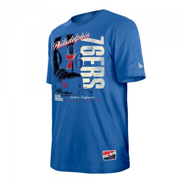 Philadelphia 76ers New Era Royal Distressed Throwback Vintage Color Pack T-Shirt