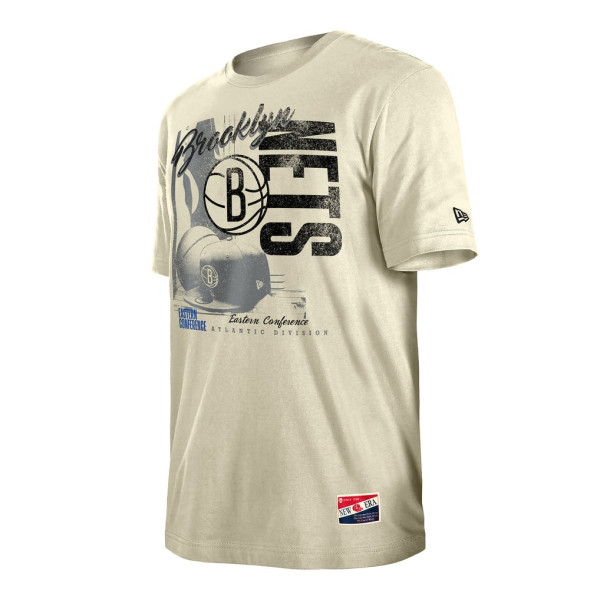 Футболка Brooklyn Nets New Era Cream Distressed Throwback Vintage Color Pack