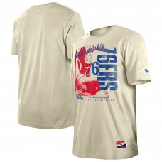 Philadelphia 76ers New Era Cream Distressed Throwback Vintage Color Pack T-Shirt