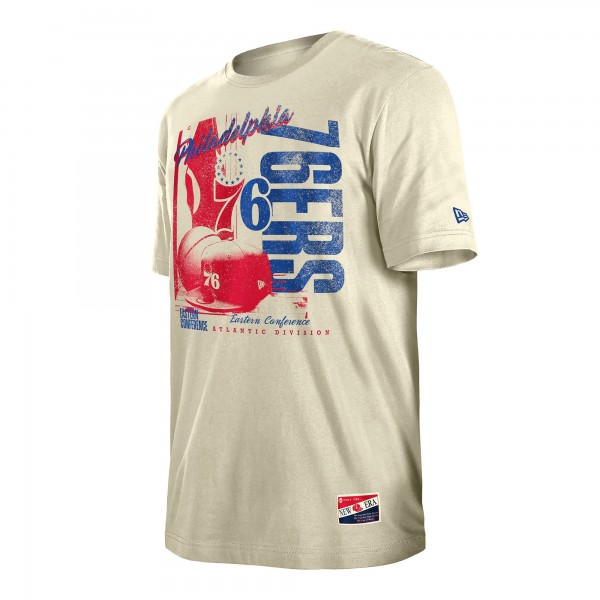 Philadelphia 76ers New Era Cream Distressed Throwback Vintage Color Pack T-Shirt