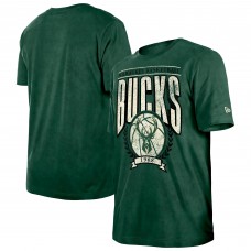 Футболка Milwaukee Bucks New Era Hardwood Classics Oversized Boxy Mineral Wash - Hunter Green