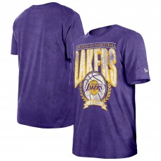 Футболка Los Angeles Lakers New Era Purple Throwback Vintage Boxy Mineral Wash