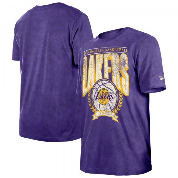 Футболка Los Angeles Lakers New Era Purple Throwback Vintage Boxy Mineral Wash