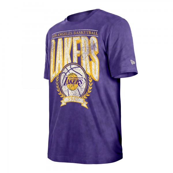 Футболка Los Angeles Lakers New Era Purple Throwback Vintage Boxy Mineral Wash
