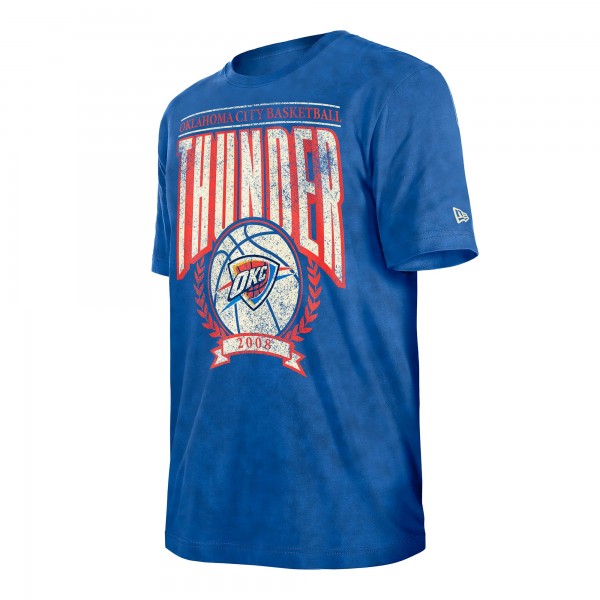 Футболка Oklahoma City Thunder New Era Blue Hardwood Classics Oversized Boxy Mineral Wash