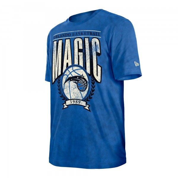 Футболка Orlando Magic New Era Blue Throwback Vintage Boxy Mineral Wash