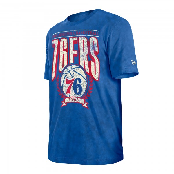 Philadelphia 76ers New Era Royal Throwback Vintage Boxy Mineral Wash T-Shirt