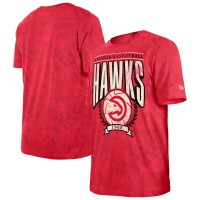 Футболка Atlanta Hawks New Era Red Throwback Vintage Boxy Mineral Wash