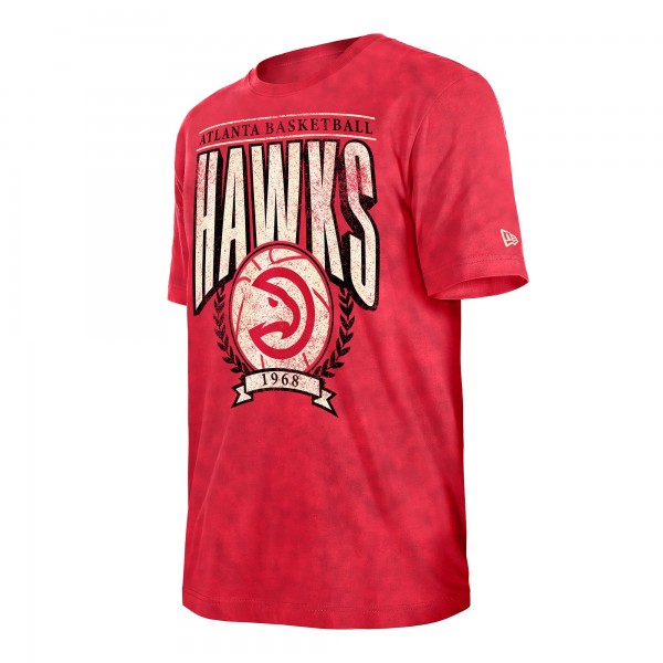 Футболка Atlanta Hawks New Era Red Throwback Vintage Boxy Mineral Wash