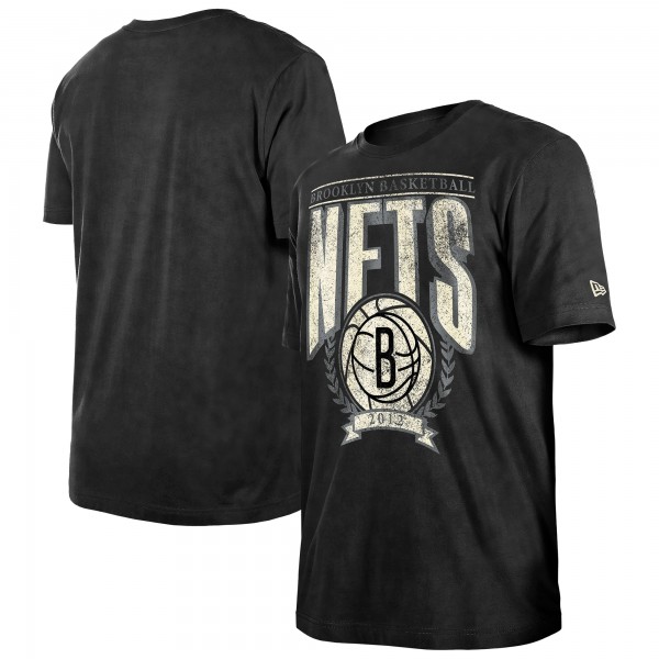 Футболка Brooklyn Nets New Era Hardwood Classics Oversized Boxy Mineral Wash - Black