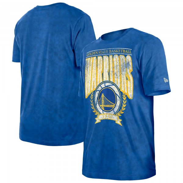 Golden State Warriors New Era Royal Throwback Vintage Boxy Mineral Wash T-Shirt