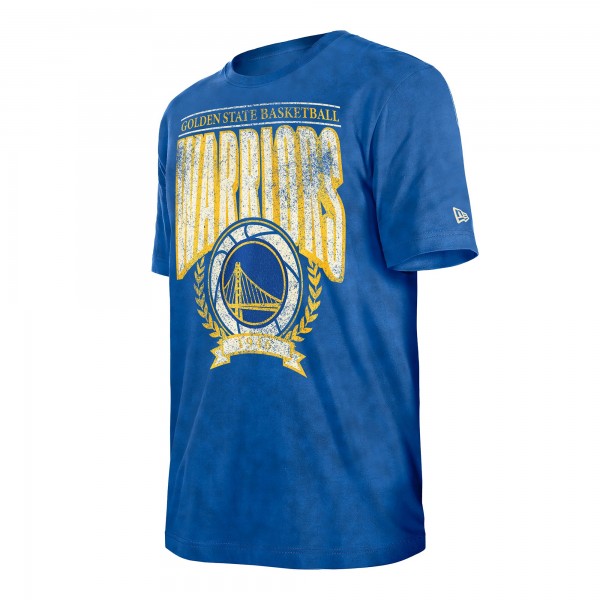 Golden State Warriors New Era Royal Throwback Vintage Boxy Mineral Wash T-Shirt