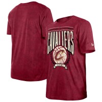 Cleveland Cavaliers New Era Wine Throwback Vintage Boxy Mineral Wash T-Shirt