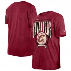 Cleveland Cavaliers New Era Wine Throwback Vintage Boxy Mineral Wash T-Shirt