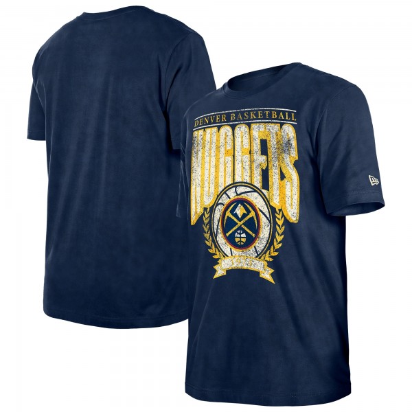 Denver Nuggets New Era Navy Throwback Vintage Boxy Mineral Wash T-Shirt