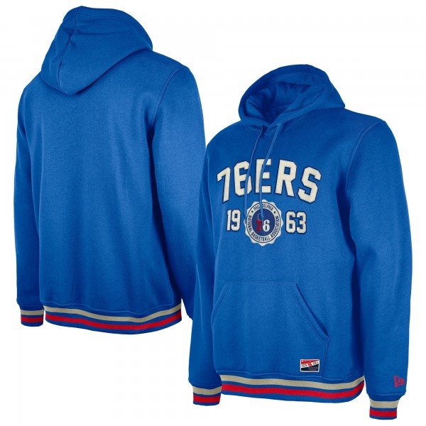 Philadelphia 76ers New Era Royal Throwback Vintage Pullover Hoodie