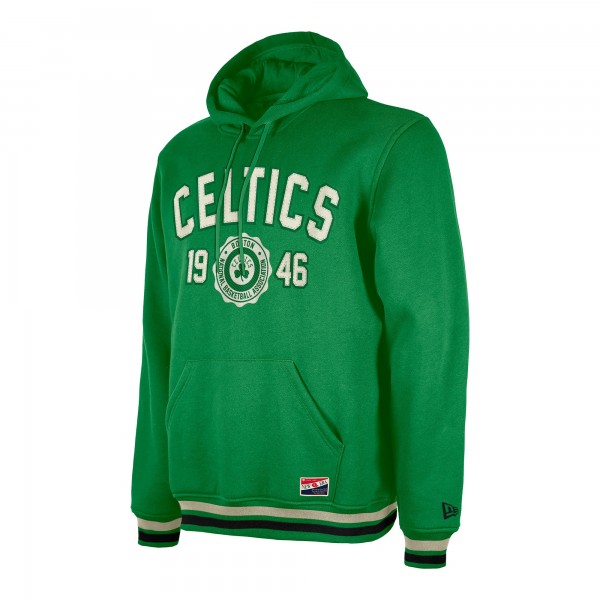 Boston Celtics New Era Kelly Green Throwback Vintage Pullover Hoodie