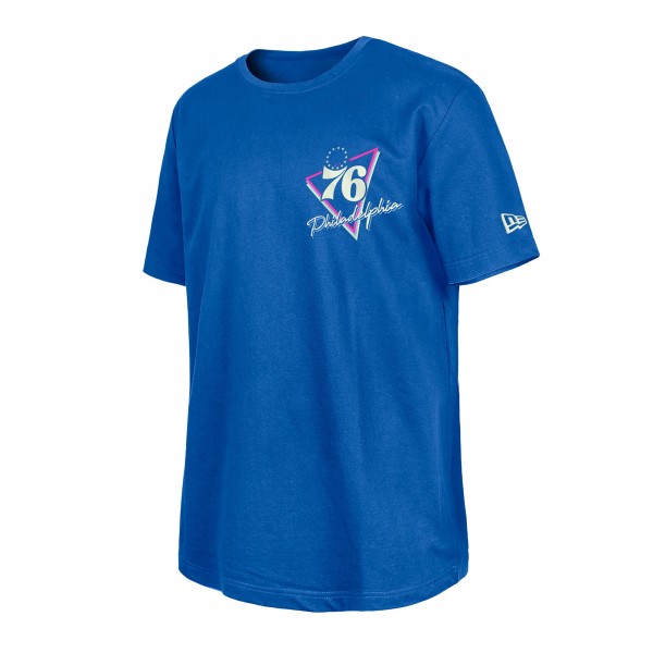 Philadelphia 76ers New Era Blue Glow-in-the-Dark T-Shirt