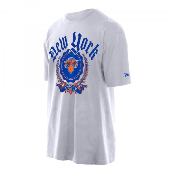 New York Knicks New Era White Throwback Prep Oversized T-Shirt