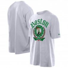 Boston Celtics New Era White Throwback Prep Oversized T-Shirt
