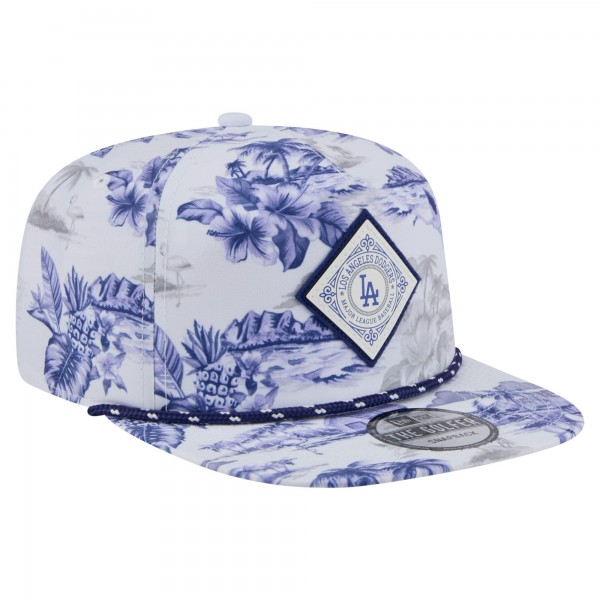 Los Angeles Dodgers New Era White Printed Island Golfer Snapback Hat