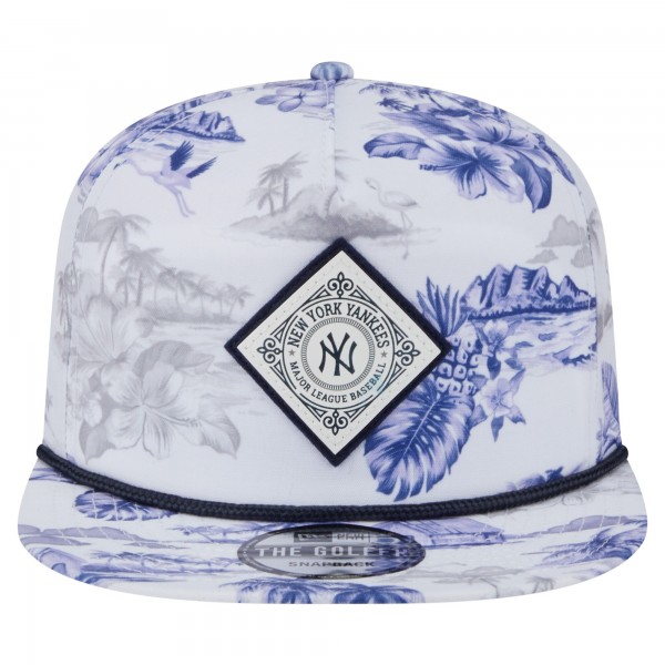 New York Yankees New Era White Printed Island Golfer Snapback Hat