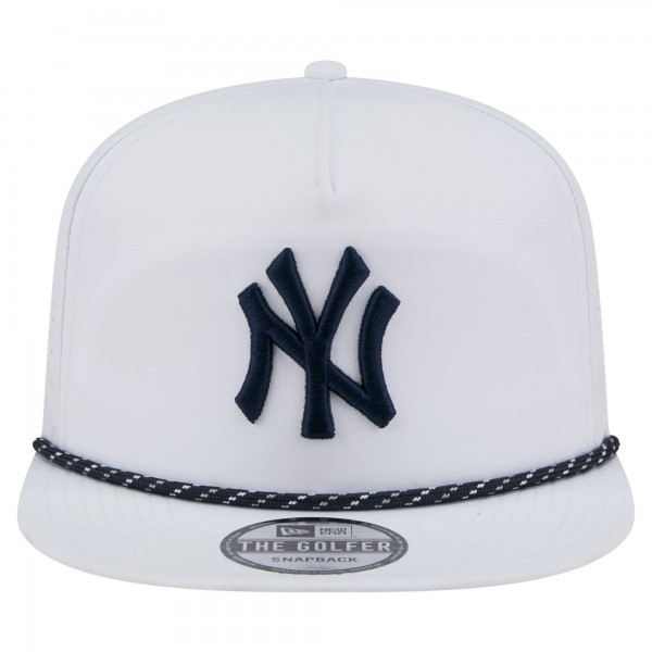 New York Yankees New Era White Perforated Golfer Snapback Hat