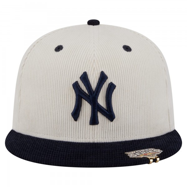 Бейсболка New York Yankees New Era Cream/Navy Two-Tone Corduroy 59FIFTY