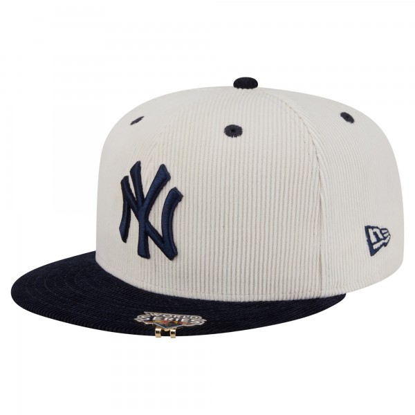 Бейсболка New York Yankees New Era Cream/Navy Two-Tone Corduroy 59FIFTY