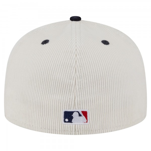Бейсболка New York Yankees New Era Cream/Navy Two-Tone Corduroy 59FIFTY