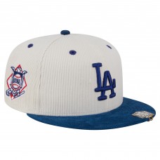 Бейсболка Los Angeles Dodgers New Era Cream/Royal Two-Tone Corduroy 59FIFTY